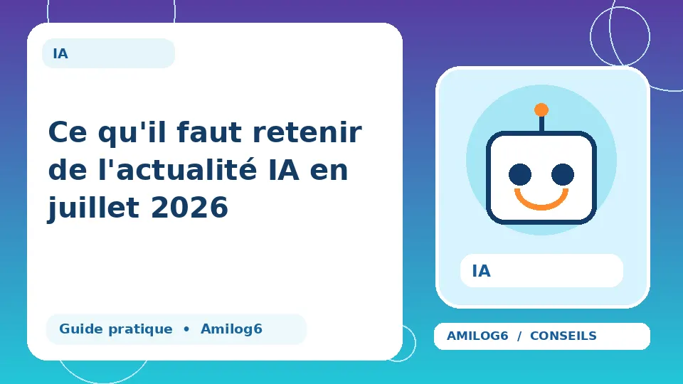 Illustration Amilog6 : Ce qu'il faut retenir de l'actualité IA en juillet 2026