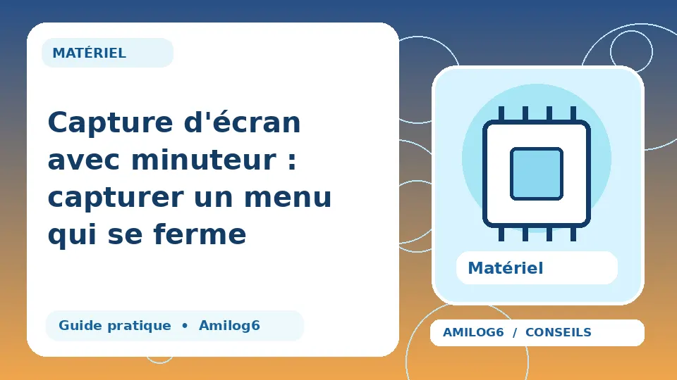 Illustration Amilog6 : Capture d'écran avec minuteur : capturer un menu qui se ferme