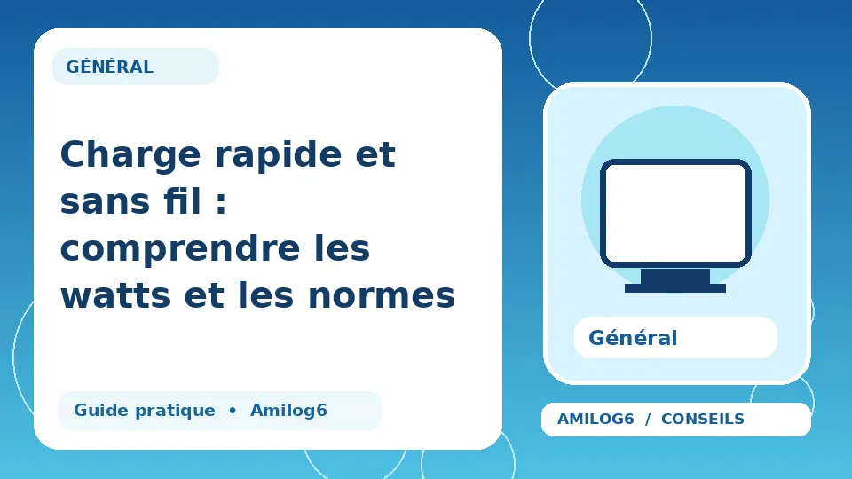 Illustration Amilog6 : Charge rapide et sans fil : comprendre les watts et les normes