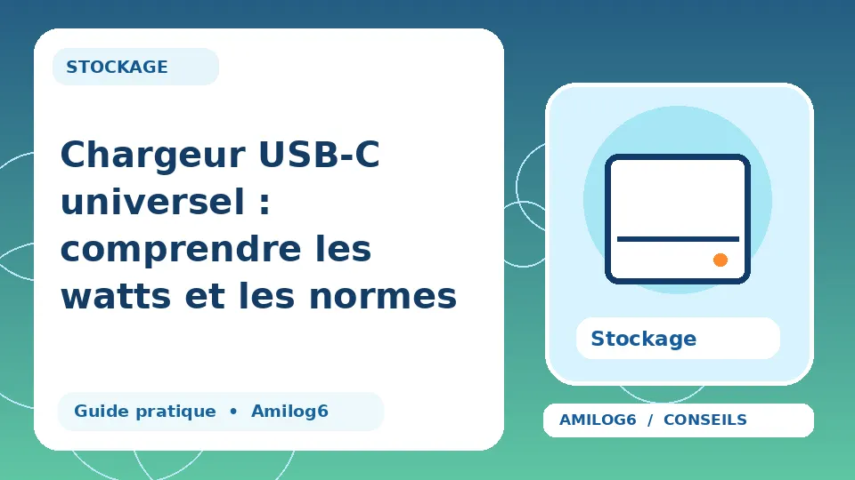 Illustration Amilog6 : Chargeur USB-C universel : comprendre les watts et les normes