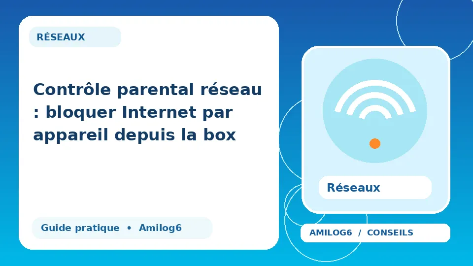 Illustration Amilog6 : Contrôle parental réseau : bloquer Internet par appareil depuis la box