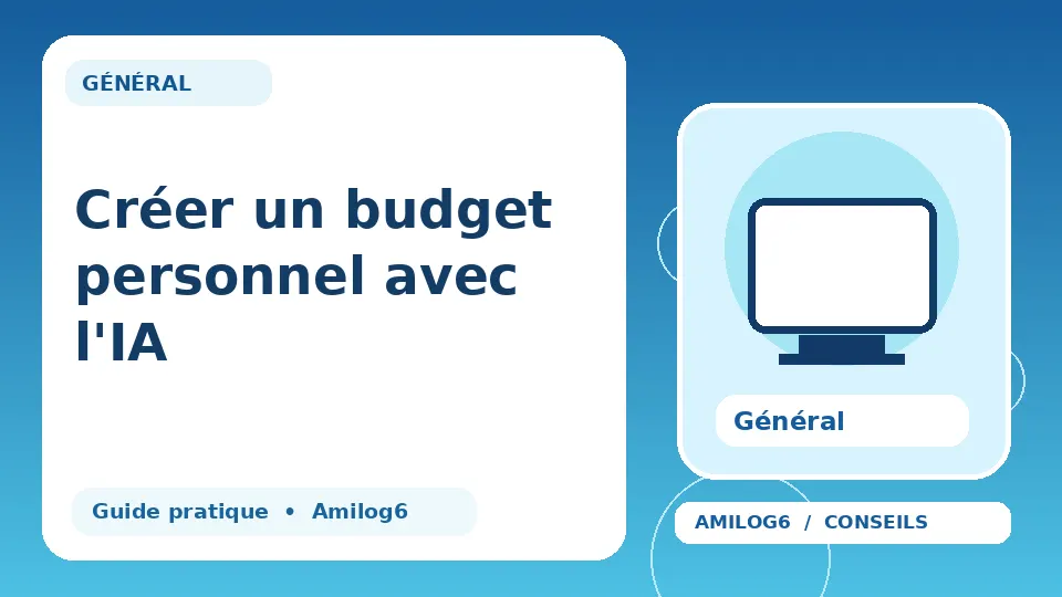 Illustration Amilog6 : Créer un budget personnel avec l'IA