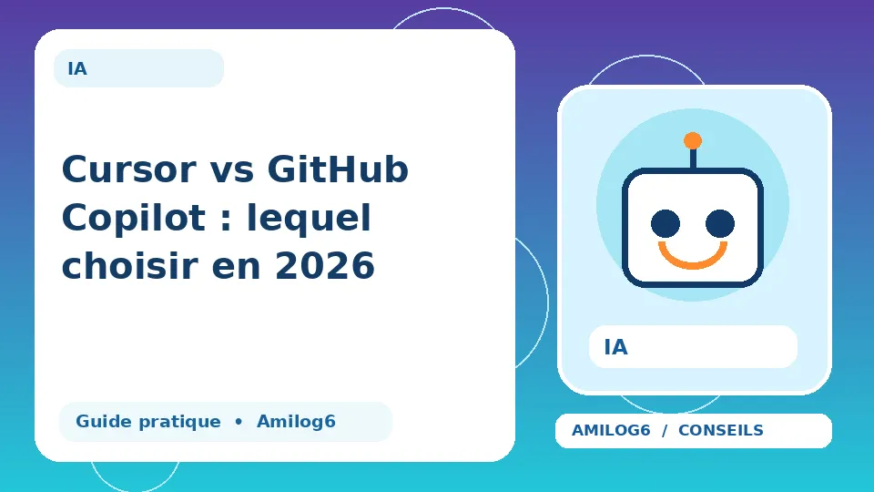 Illustration Amilog6 : Cursor vs GitHub Copilot : lequel choisir en 2026