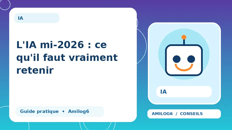 Illustration Amilog6 : L'IA mi-2026 : ce qu'il faut vraiment retenir