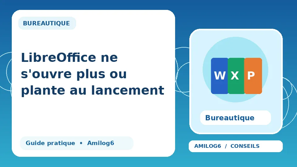 Illustration Amilog6 : LibreOffice ne s'ouvre plus ou plante au lancement