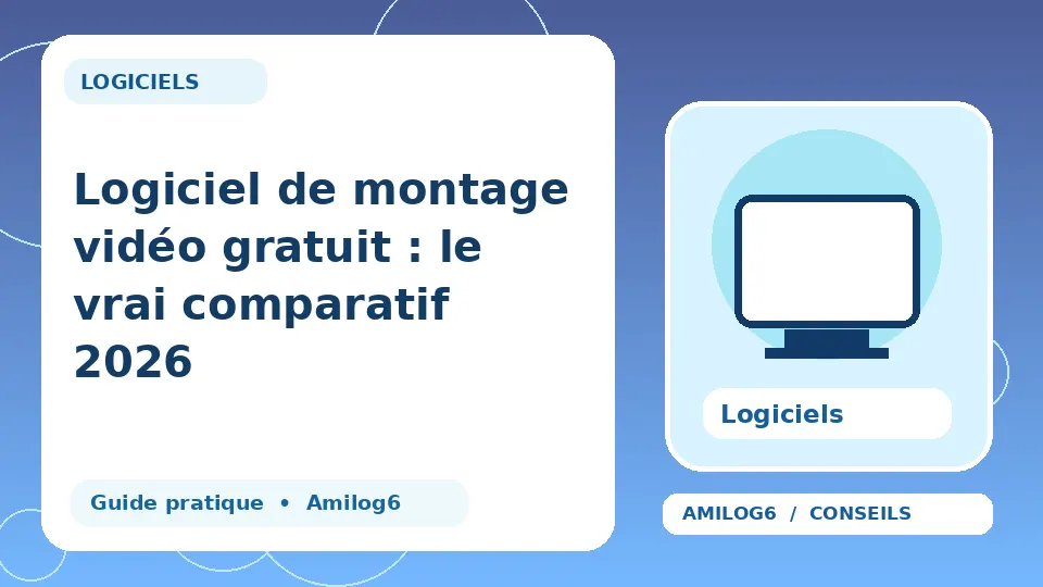 Illustration Amilog6 : Logiciel de montage vidéo gratuit : le vrai comparatif 2026
