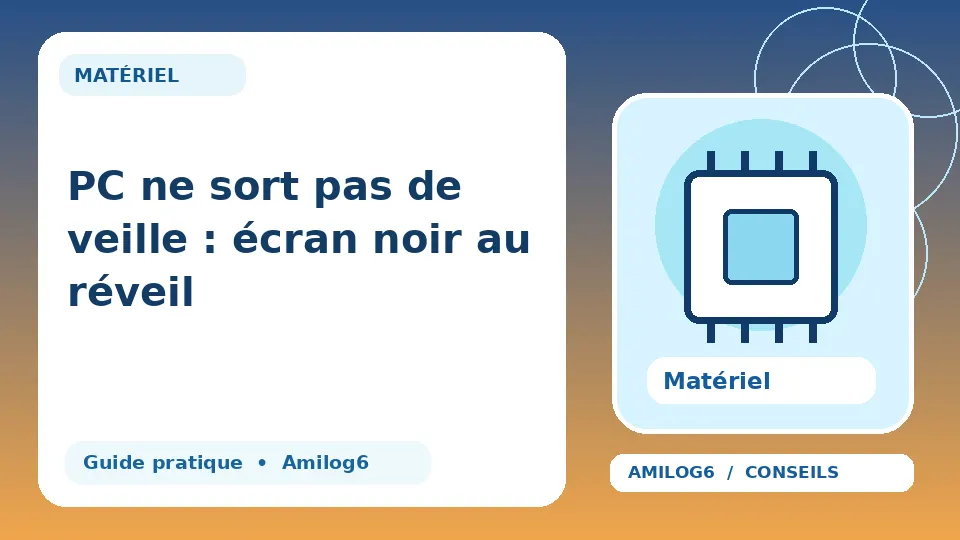 Illustration Amilog6 : PC ne sort pas de veille : écran noir au réveil