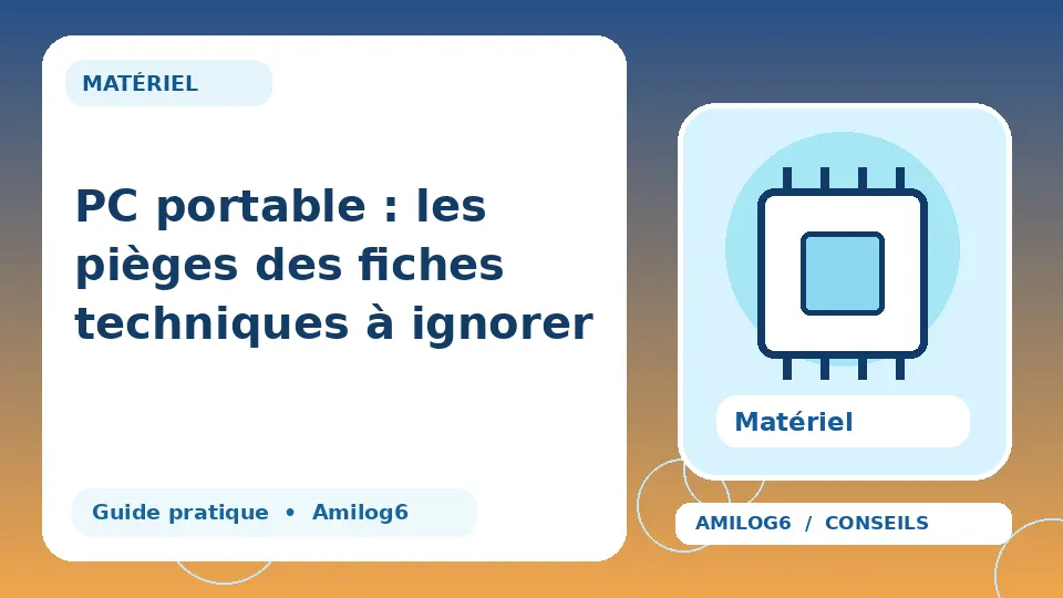 Illustration Amilog6 : PC portable : les pièges des fiches techniques à ignorer