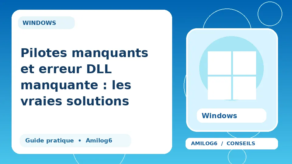 Illustration Amilog6 : Pilotes manquants et erreur DLL manquante : les vraies solutions