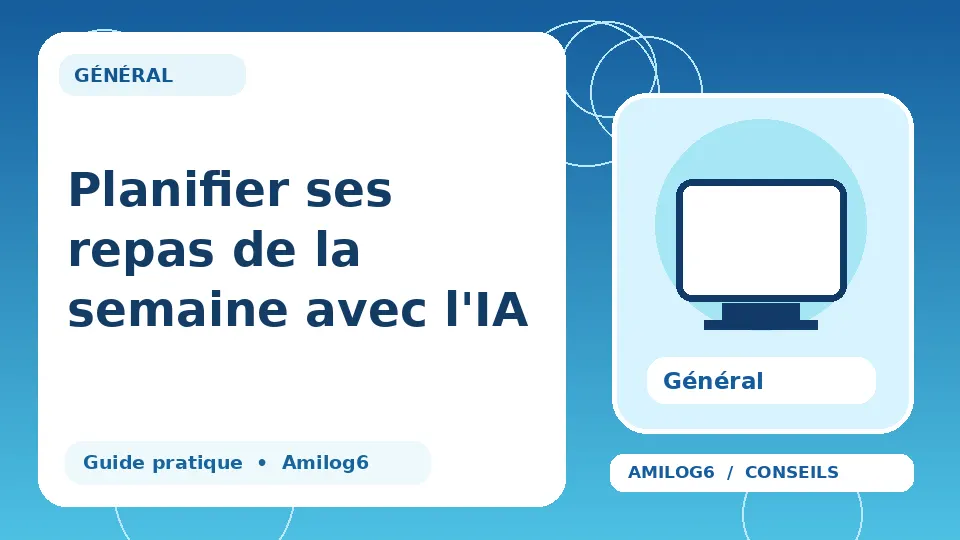 Illustration Amilog6 : Planifier ses repas de la semaine avec l'IA