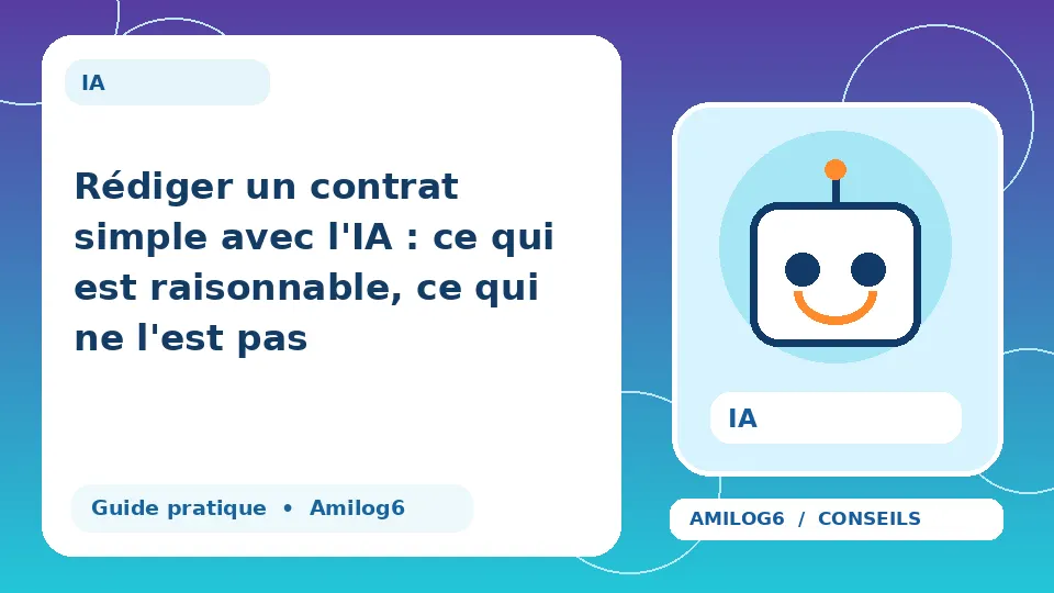 Illustration Amilog6 : Rédiger un contrat simple avec l'IA : les limites
