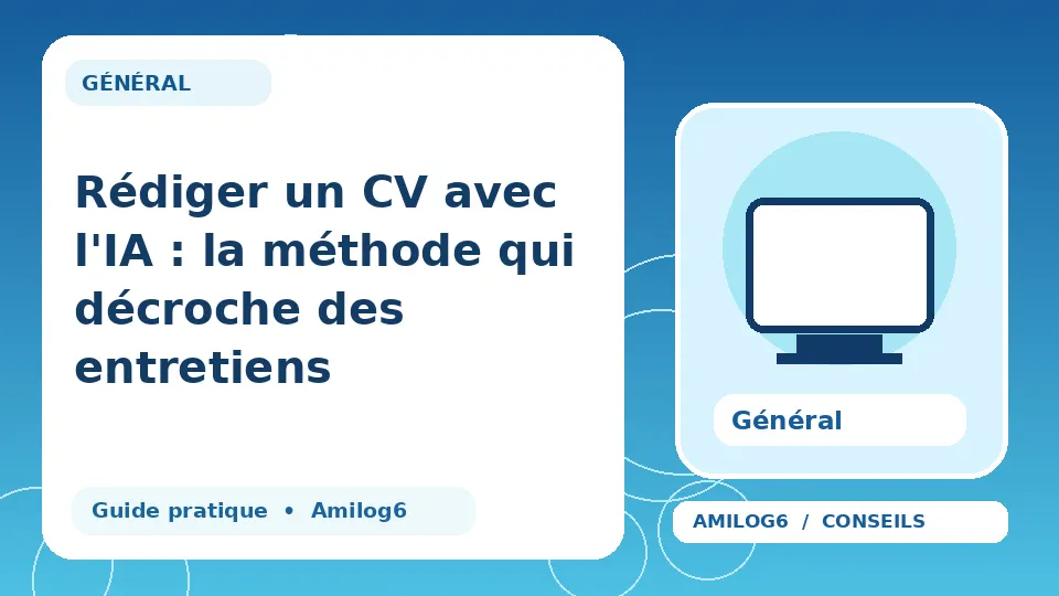 Illustration Amilog6 : Rédiger un CV avec l'IA : la méthode qui décroche des entretiens