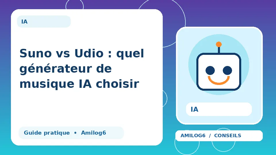 Illustration Amilog6 : Suno vs Udio : quel générateur de musique IA choisir