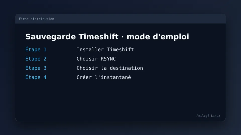 Sauvegarde Timeshift